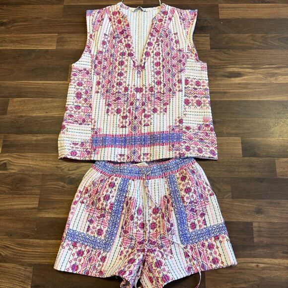 Zara Printed Quilted Matching Top and Bottom - Picture 1 of 8